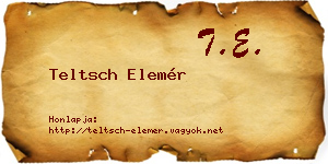 Teltsch Elemér névjegykártya